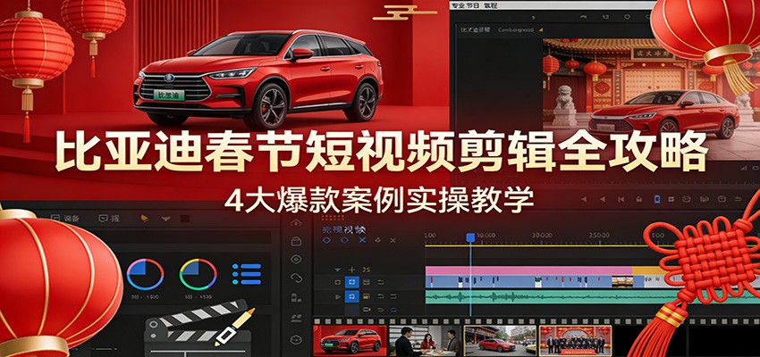 比亚迪春节短视频剪辑全攻略，4大爆款案例实操教学_豪客资源创业网-豪客资源_豪客资源库