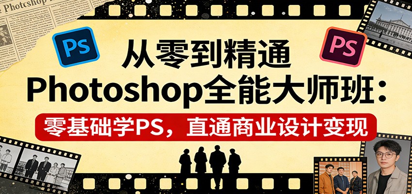 从零到精通Photoshop全能大师班：零基础学PS，直通商业设计变现_豪客资源创业网-豪客资源_豪客资源库