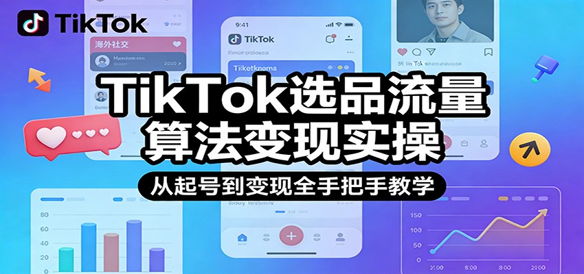 TikTok选品流量算法变现实操，从起号到变现全手把手教学_豪客资源创业网-豪客资源_豪客资源库