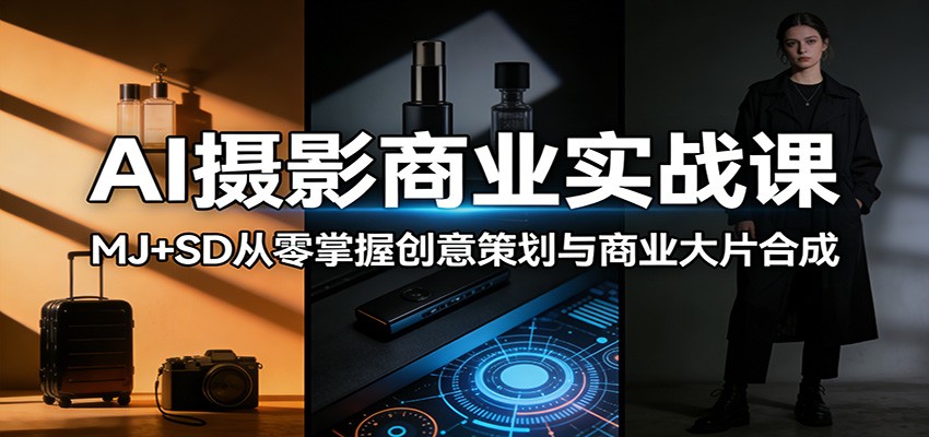 AI摄影商业实战课：MJ+SD从零掌握创意策划与商业大片合成_豪客资源创业网-豪客资源_豪客资源库