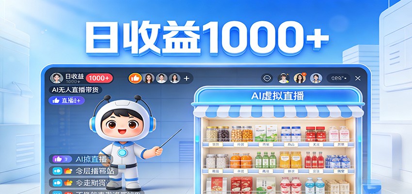 不用露脸不用说话，24小时自动卖货赚钱，全天自动直播，收益看得见_豪客资源创业网-豪客资源_豪客资源库