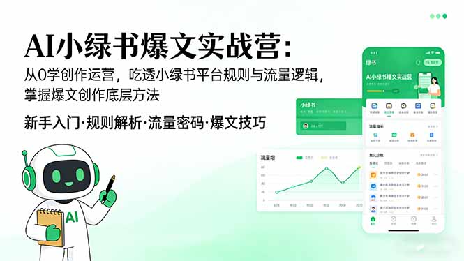 （17670期）AI 小绿书爆文实战营：从0学创作运营，吃透小绿书平台规则与流量逻辑，掌握爆文创作底层方法_豪客资源创业项目网-豪客资源_豪客资源库