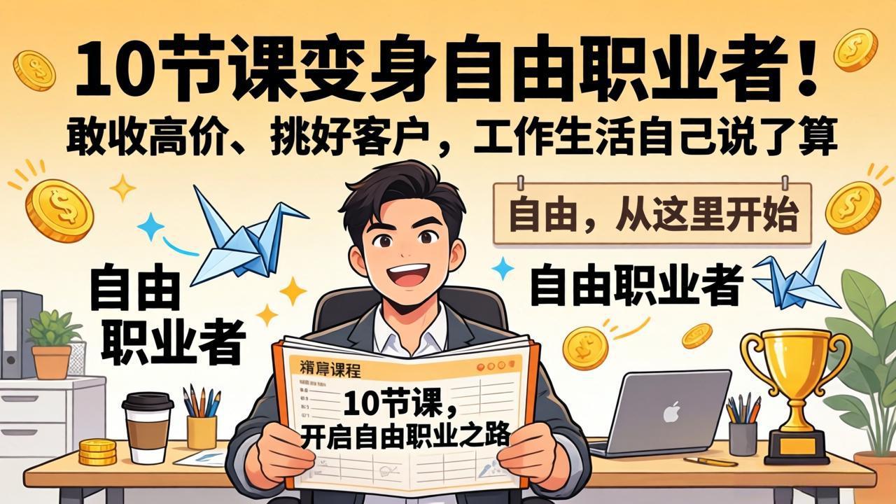 （17663期）10 节课变身自由职业者！敢收高价、挑好客户，工作生活自己说了算_豪客资源创业项目网-豪客资源_豪客资源库