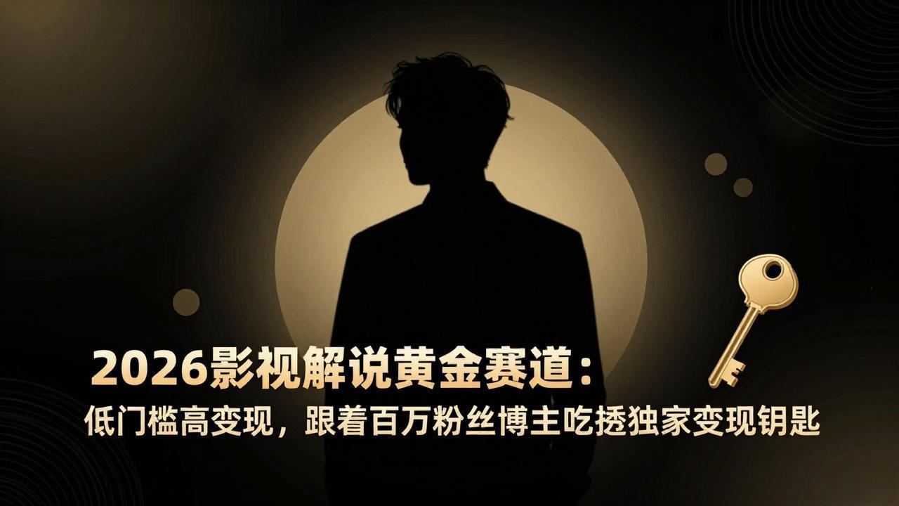（17721期）2026影视解说黄金赛道：低门槛高变现，跟着百万粉丝博主吃透独家变现钥匙_豪客资源创业项目网-豪客资源_豪客资源库