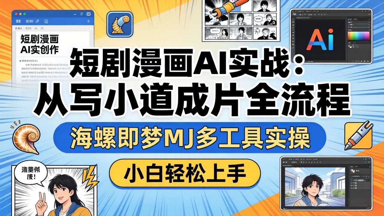 （17945期）短剧漫画AI实战：从写小说到成片全流程，海螺即梦MJ多工具实操，小白轻松上手_豪客资源创业项目网-豪客资源_豪客资源库