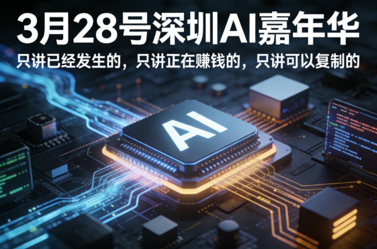 3月28号深圳AI嘉年华，只讲已经发生的，只讲正在賺钱的，只讲可以复制的——豪客资源创业项目网-豪客资源_豪客资源库