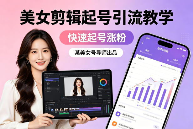 某美女号导师出品：美女剪辑起号引流教学，快速起号涨粉——豪客资源创业项目网-豪客资源_豪客资源库