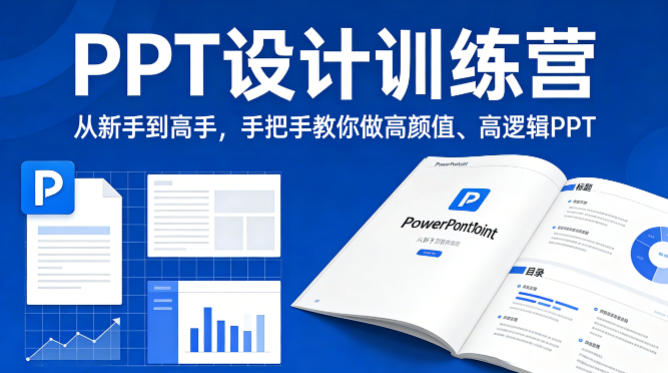 PPT设计训练营，从新手到高手，手把手教你做高颜值、高逻辑PPT——豪客资源创业项目网-豪客资源_豪客资源库