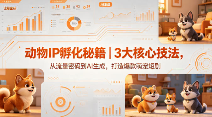 动物IP孵化秘籍｜3大核心技法，从流量密码到AI生成，打造爆款萌宠短剧——豪客资源创业项目网-豪客资源_豪客资源库
