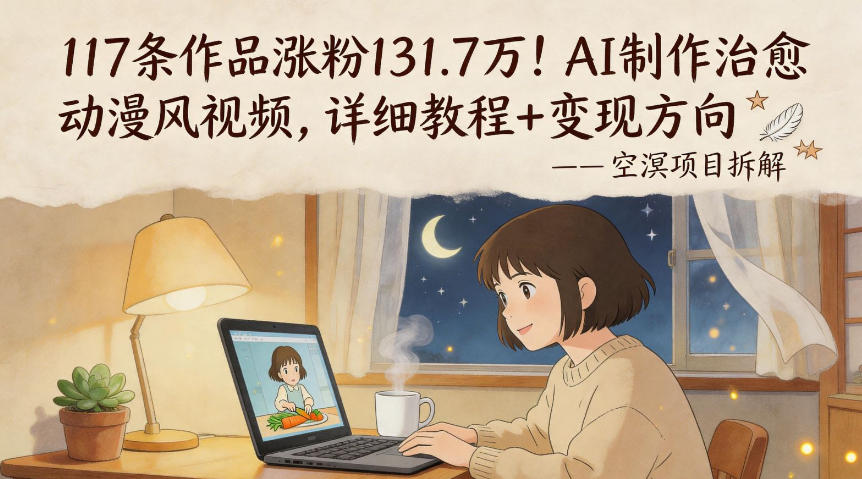 117条作品涨粉131.7W！AI制作治愈动漫风视频，详细教程+变现方向——豪客资源创业项目网-豪客资源_豪客资源库