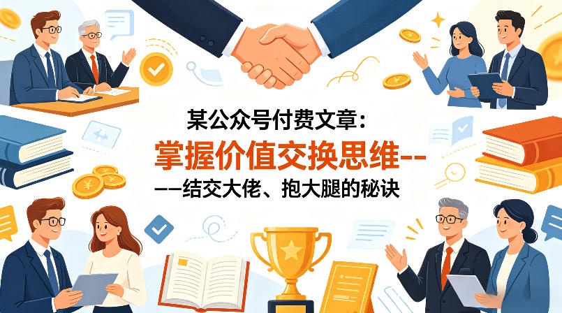 某公众号付费文章：掌握价值交换思维—-结交大佬、抱大腿的秘诀——豪客资源创业项目网-豪客资源_豪客资源库