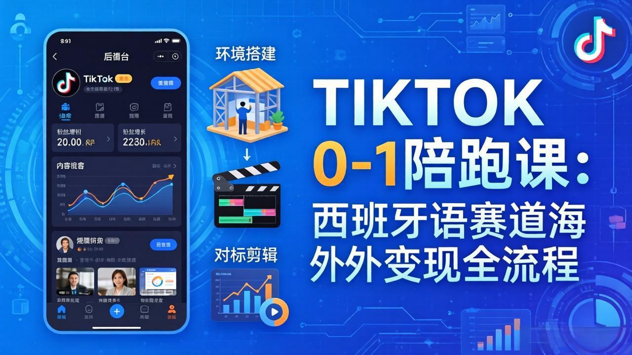 （17908期）TIKTOK 0-1 陪跑课：从环境搭建到刷对标剪辑，西班牙语赛道海外变现全流程_豪客资源创业项目网-豪客资源_豪客资源库