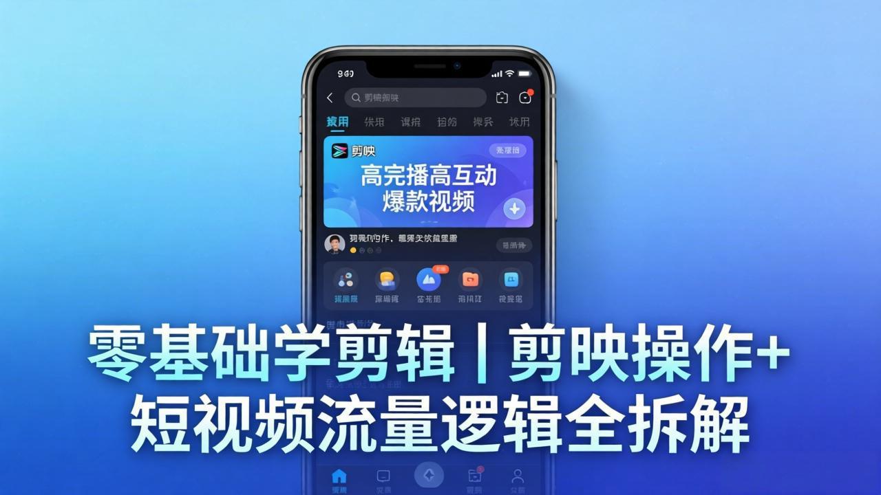 （18117期） 【零基础学剪辑】剪映操作+短视频流量逻辑全拆解｜手把手教你剪出高完播高互动爆款视频_豪客资源创业项目网-豪客资源_豪客资源库