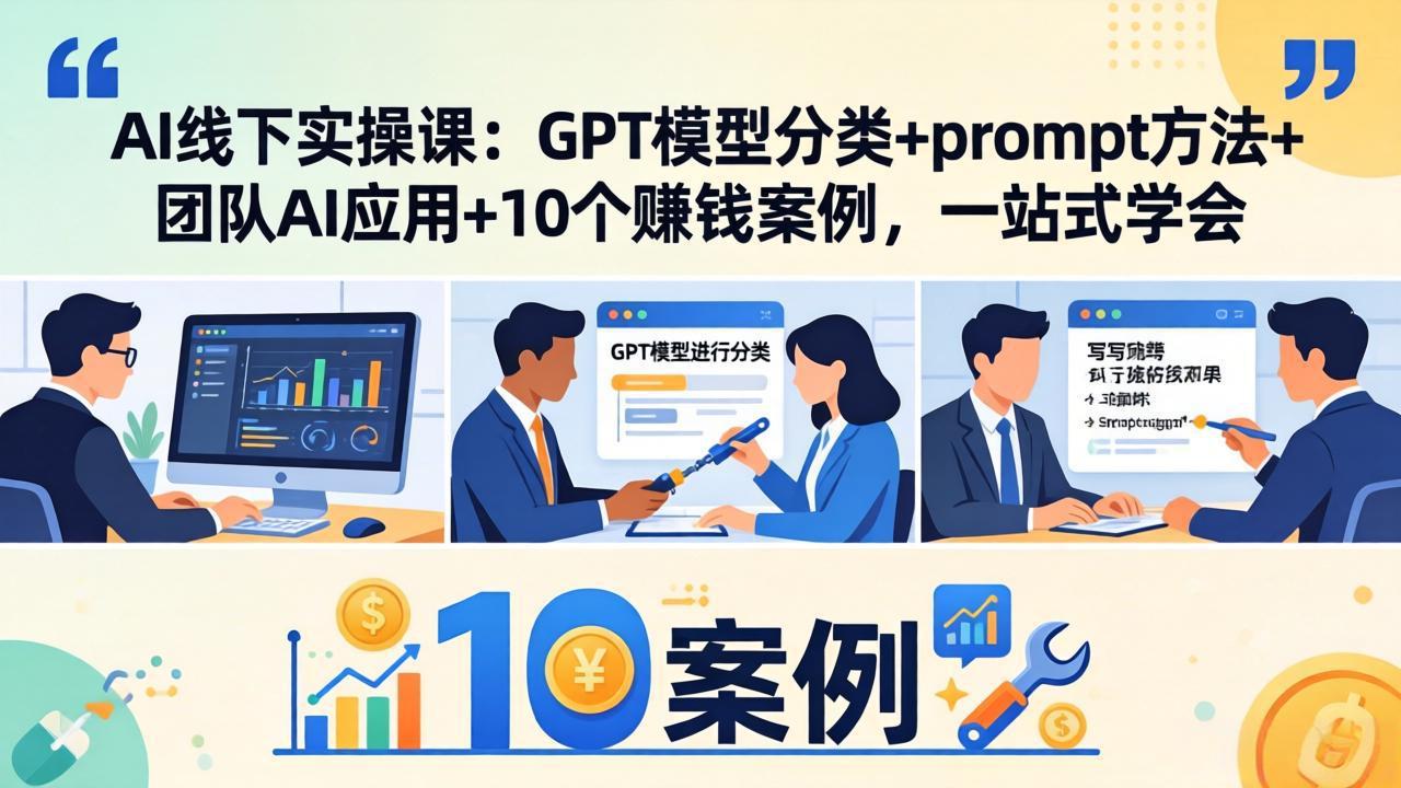 （18017期）AI线下实操课：GPT模型分类+prompt方法+团队AI应用+10个赚钱案例，一站式学会_豪客资源创业项目网-豪客资源_豪客资源库