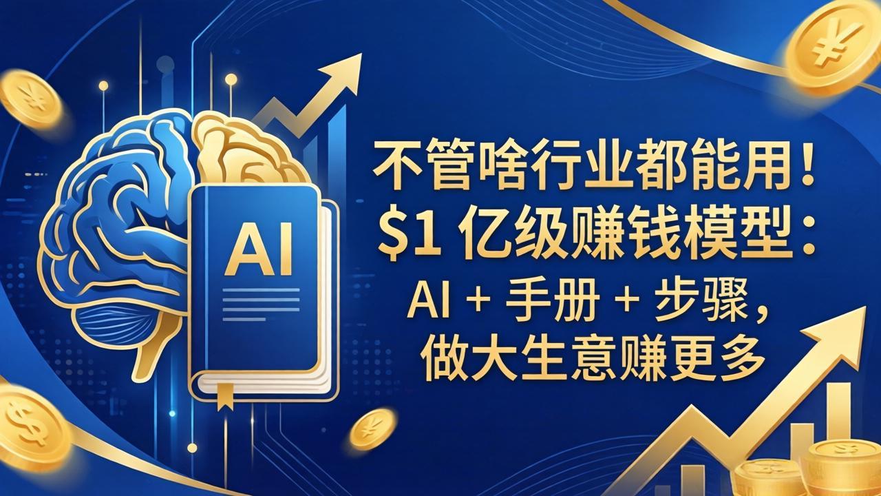 （18055期）不管啥行业都能用！$1 亿级赚钱模型：AI + 手册 + 步骤，做大生意赚更多_豪客资源创业项目网-豪客资源_豪客资源库