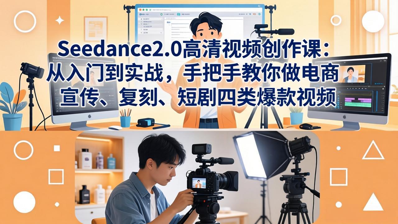 （18019期）Seedance2.0高清视频创作课：从入门到实战，手把手教你做电商、宣传、复刻、短剧四类爆款视频_豪客资源创业项目网-豪客资源_豪客资源库