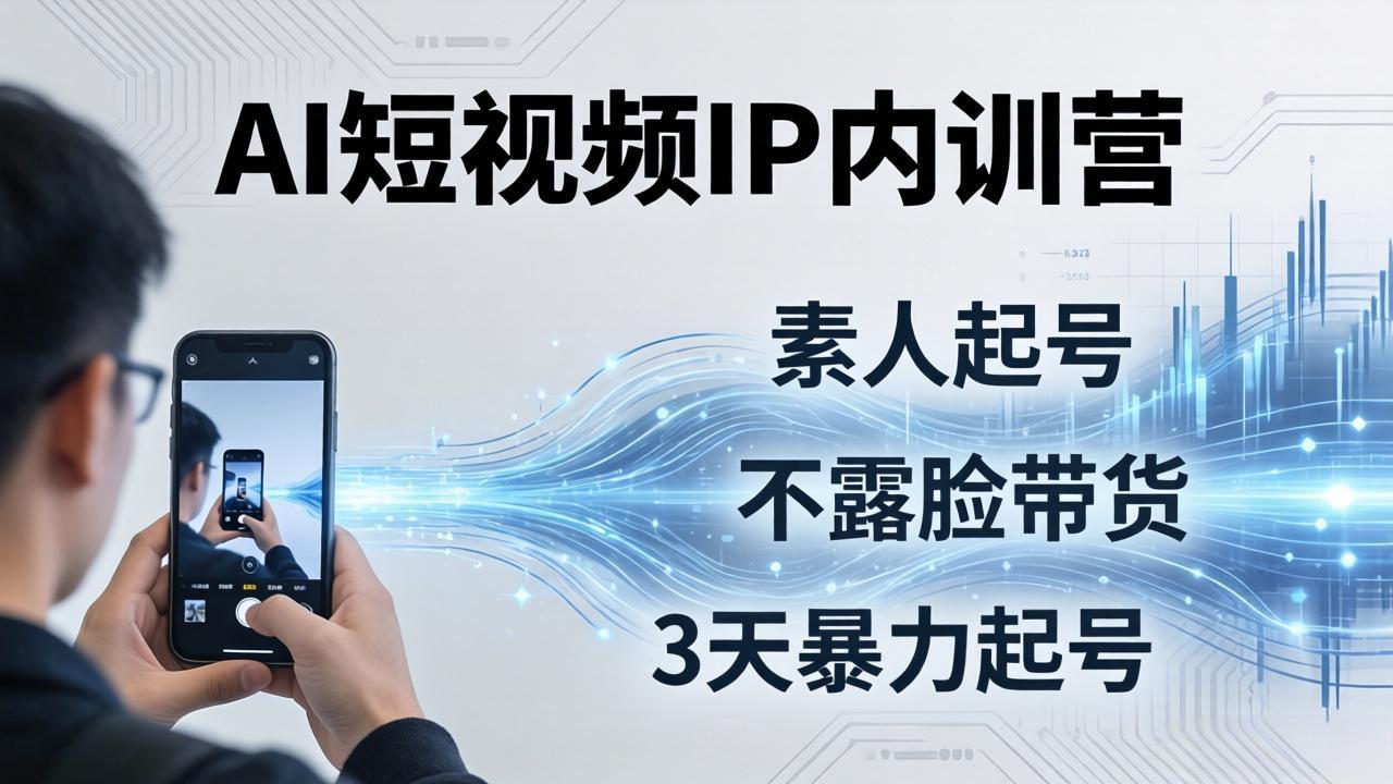 （17852期）2026AI短视频IP内训营：从素人起号到不露脸带货，3天暴力起号全流程拆解_豪客资源创业项目网-豪客资源_豪客资源库