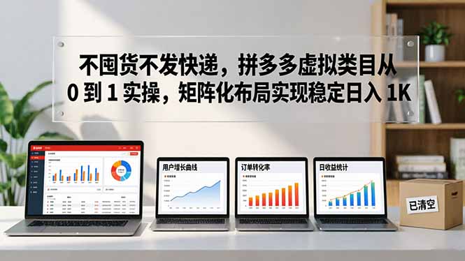 （17989期）不囤货不发快递，拼多多虚拟类目从 0 到 1 实操，矩阵化布局实现稳定日入 1K_豪客资源创业项目网-豪客资源_豪客资源库
