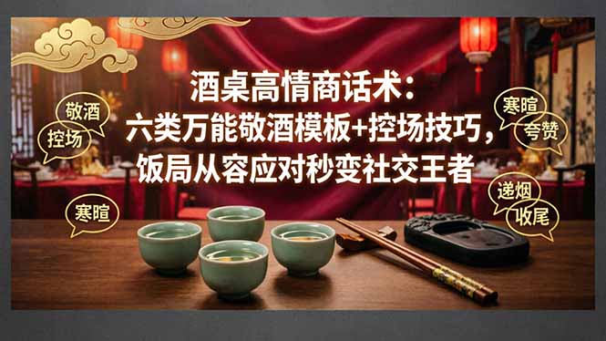 （18020期）付费文章：酒桌高情商话术：六类万能敬酒模板+控场技巧，饭局从容应对秒变社交王者_豪客资源创业项目网-豪客资源_豪客资源库