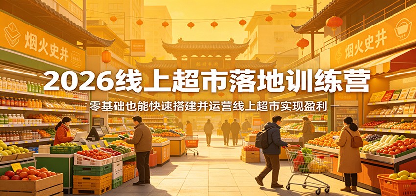 2026线上超市落地训练营，零基础也能快速搭建并运营线上超市实现盈利_豪客资源创业网-豪客资源_豪客资源库