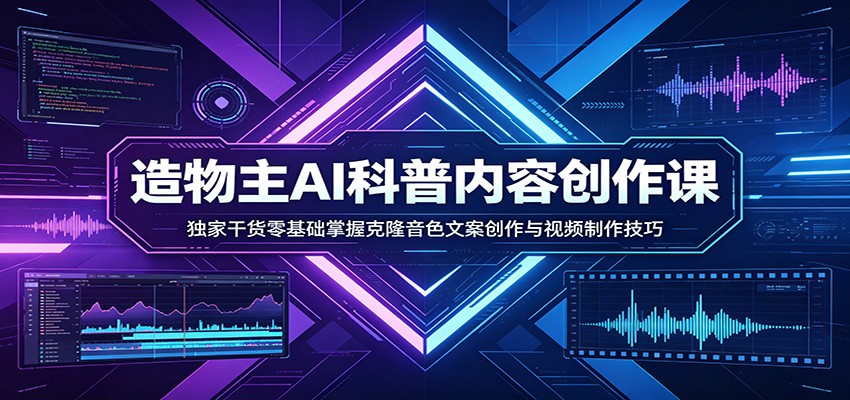 AI科普内容创作课：独家干货零基础掌握克隆音色文案创作与视频制作技巧_豪客资源创业网-豪客资源_豪客资源库