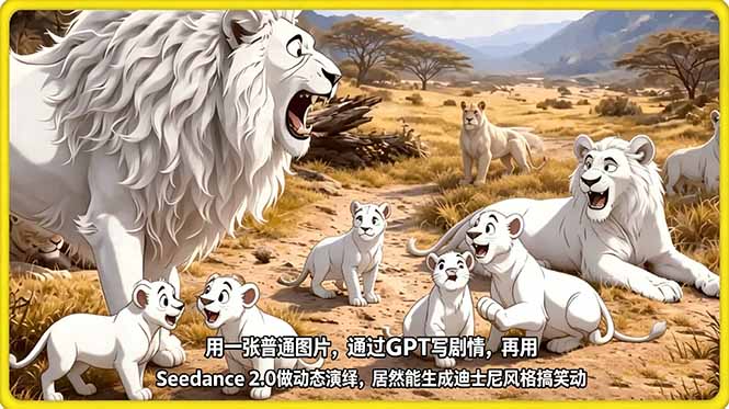 （18137期）用一张普通图片，通过GPT写剧情，再用Seedance 2.0做动态演绎，居然能生成迪士尼风格搞笑动画_豪客资源创业项目网-豪客资源_豪客资源库