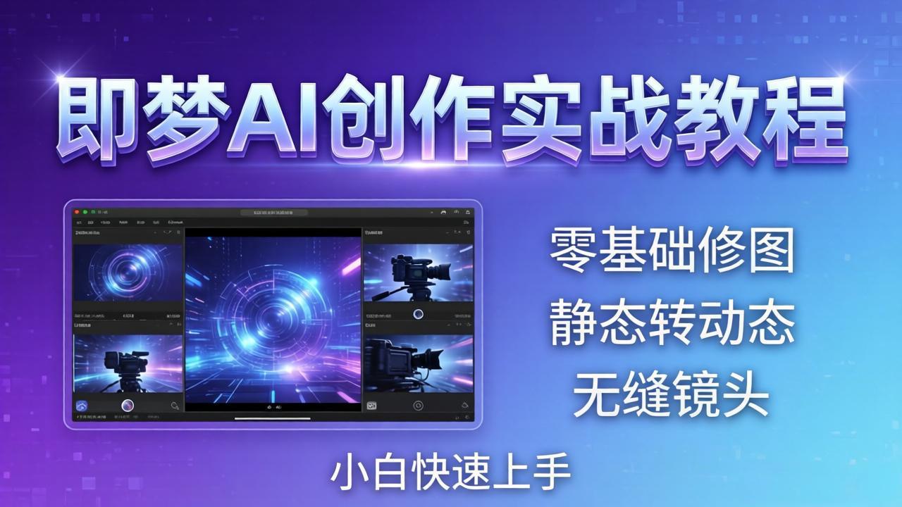 （18196期）即梦AI创作实战教程，从零基础修图到AI导演，实战教学静态转动态+无缝镜头，小白快速上手_豪客资源创业项目网-豪客资源_豪客资源库