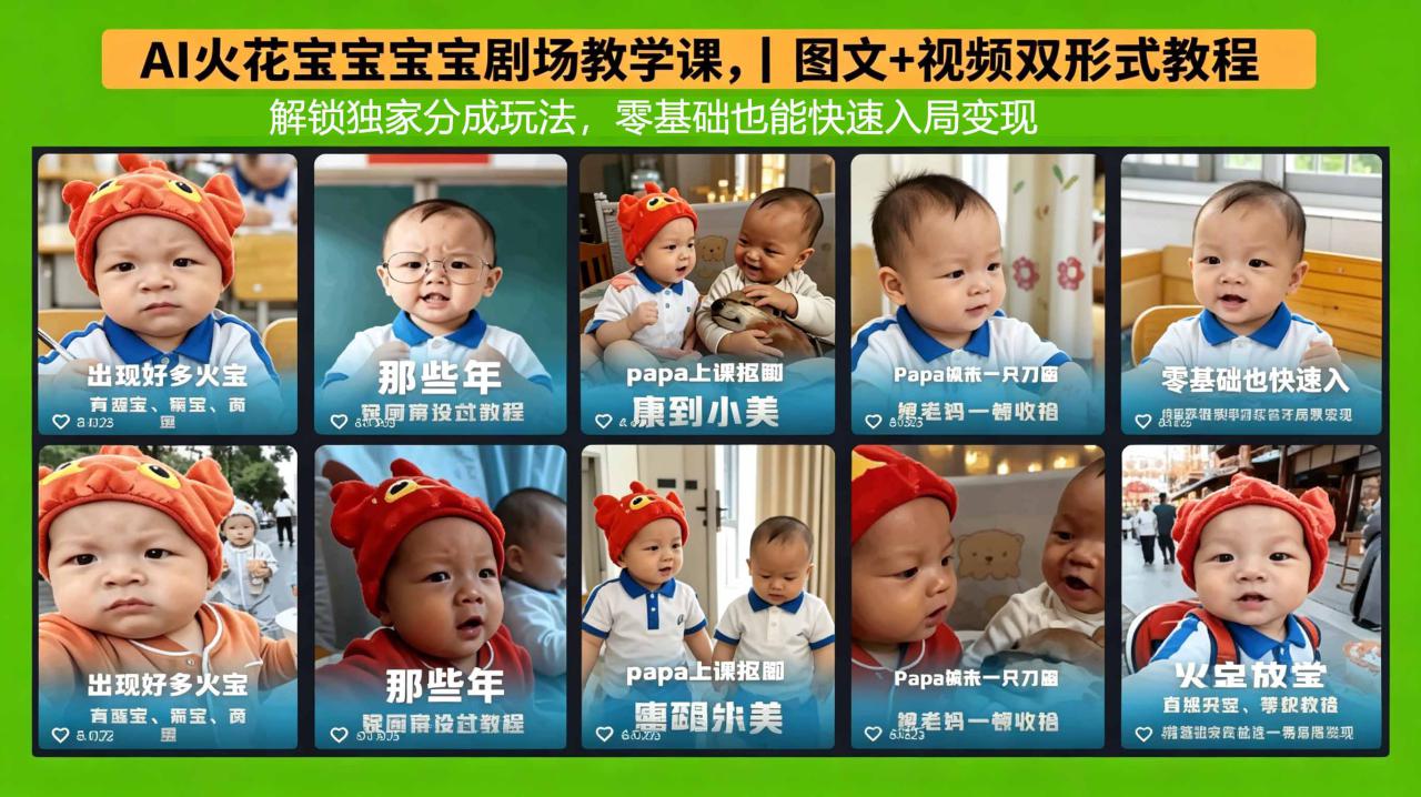 （18198期）AI火花宝宝宝宝剧场教学课，图文+视频双形式教程，解锁独家分成玩法，零基础也能快速入局变现_豪客资源创业项目网-豪客资源_豪客资源库
