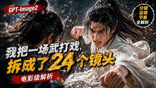 （18212期）用GPT-Image2，把一段武打对决拆成24个连续镜头，从人物建立、动作衔接、运镜节奏，到情绪爆发_豪客资源创业项目网-豪客资源_豪客资源库