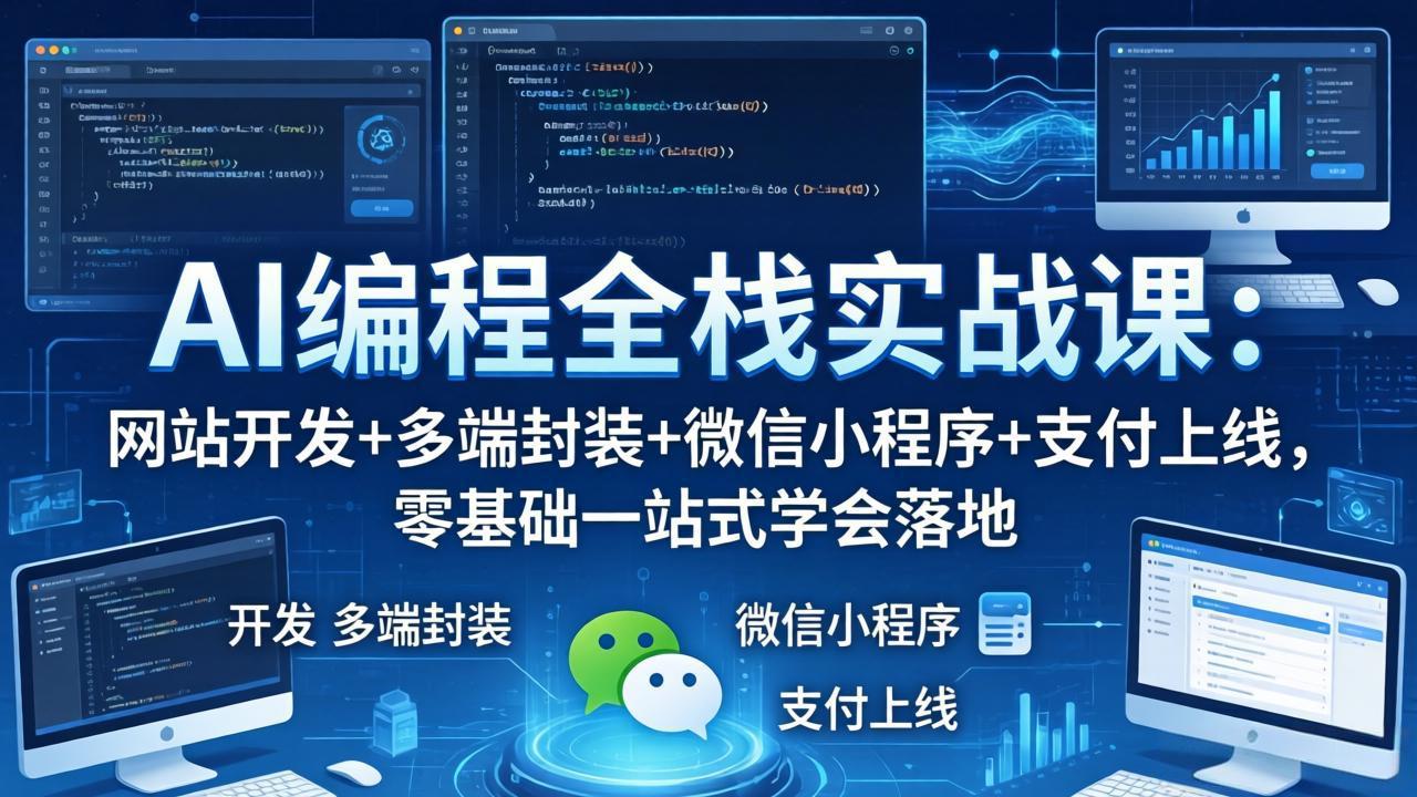 （18049期）AI编程全栈实战课：网站开发+多端封装+微信小程序+支付上线，零基础一站式学会落地_豪客资源创业项目网-豪客资源_豪客资源库