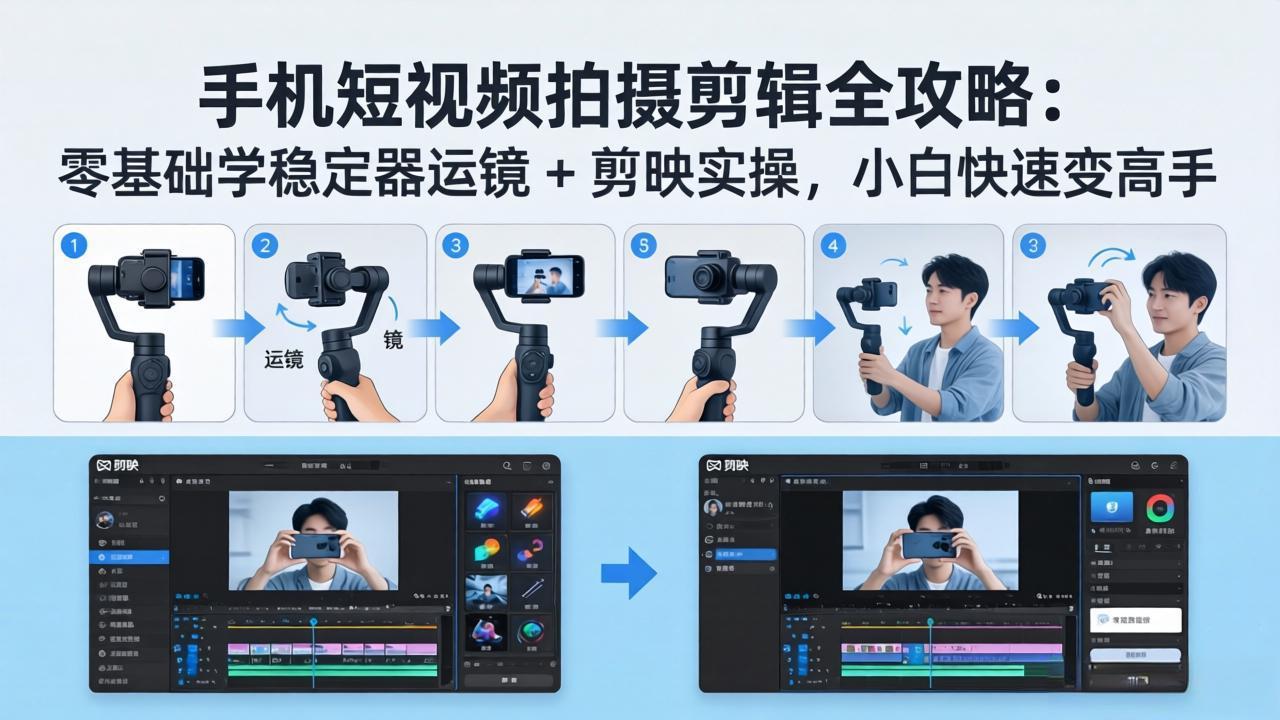 （18003期）手机短视频拍摄剪辑全攻略：零基础学稳定器运镜 + 剪映实操，小白快速变高手_豪客资源创业项目网-豪客资源_豪客资源库