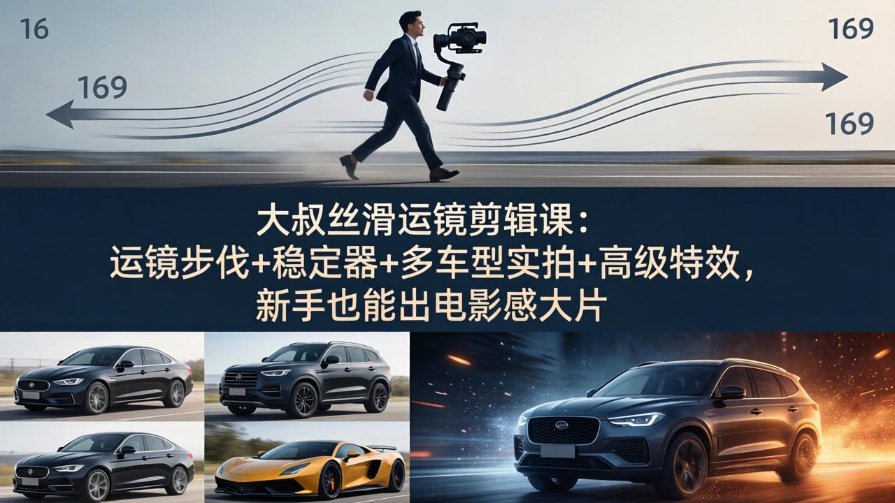 （18004期）大叔丝滑运镜剪辑课：运镜步伐+稳定器+多车型实拍+高级特效，新手也能出电影感大片_豪客资源创业项目网-豪客资源_豪客资源库