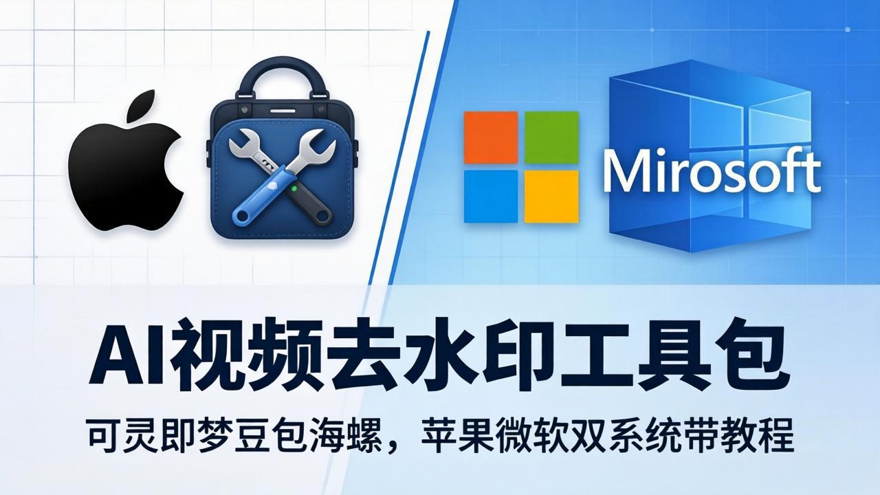 （18073期）AI视频去水印工具包：可灵即梦豆包海螺，苹果微软双系统带教程_豪客资源创业项目网-豪客资源_豪客资源库