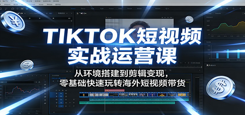 TIKTOK短视频实战运营课：从环境搭建到剪辑变现，零基础快速玩转海外短视频带货_豪客资源创业网-豪客资源_豪客资源库