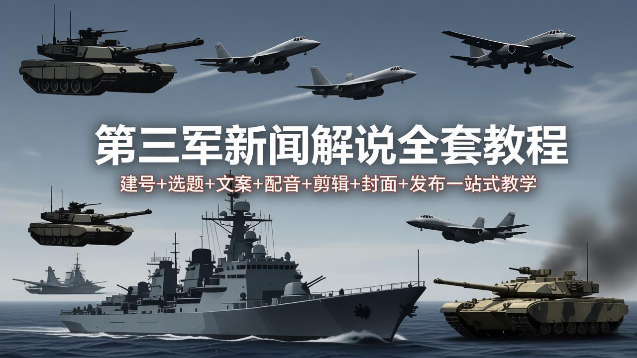 （18081期）第三军迷新闻解说全套教程：建号+选题+文案+配音+剪辑+封面+发布一站式教学_豪客资源创业项目网-豪客资源_豪客资源库