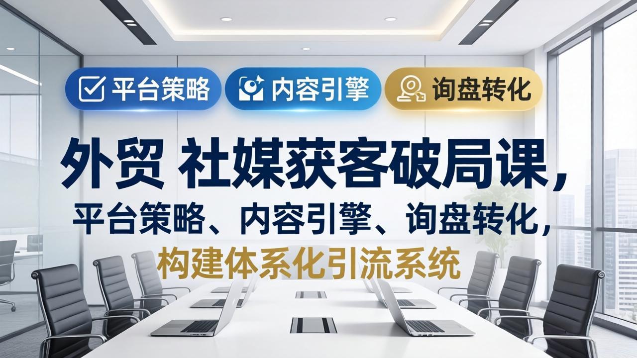 （17901期）外贸 社媒获客破局课，平台策略、内容引擎、询盘转化，构建体系化引流系统（更新26年3月）_豪客资源创业项目网-豪客资源_豪客资源库