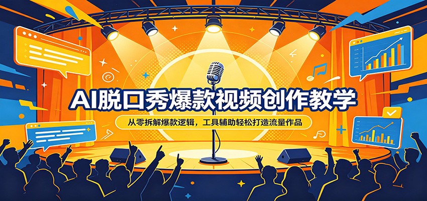 AI脱口秀爆款视频创作教学：从零拆解爆款逻辑，工具辅助轻松打造流量作品_豪客资源创业网-豪客资源_豪客资源库