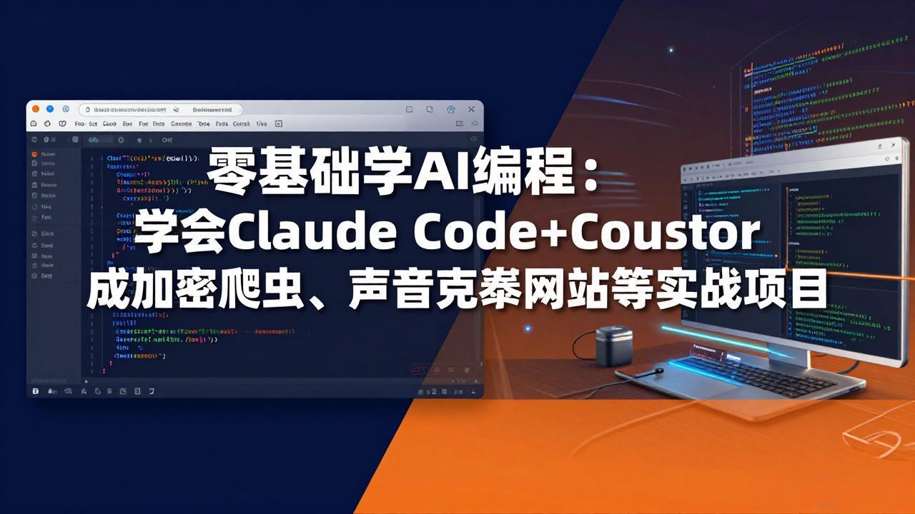 （17941期）零基础学AI编程：学会Claude Code+Cursor完成加密爬虫、声音克隆网站等实战项目_豪客资源创业项目网-豪客资源_豪客资源库