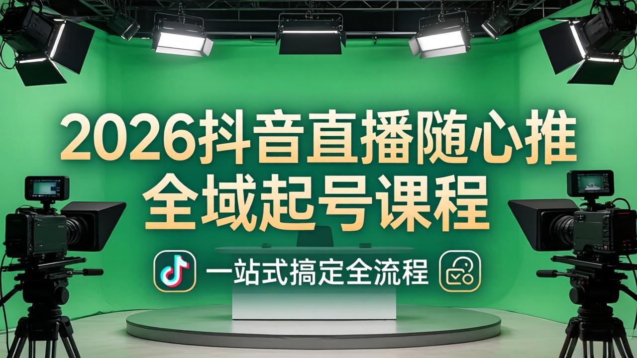 （18050期）2026抖音直播随心推全域起号课程：一站式搞定直播起号、稳号、放量全流程(更新4月)_豪客资源创业项目网-豪客资源_豪客资源库