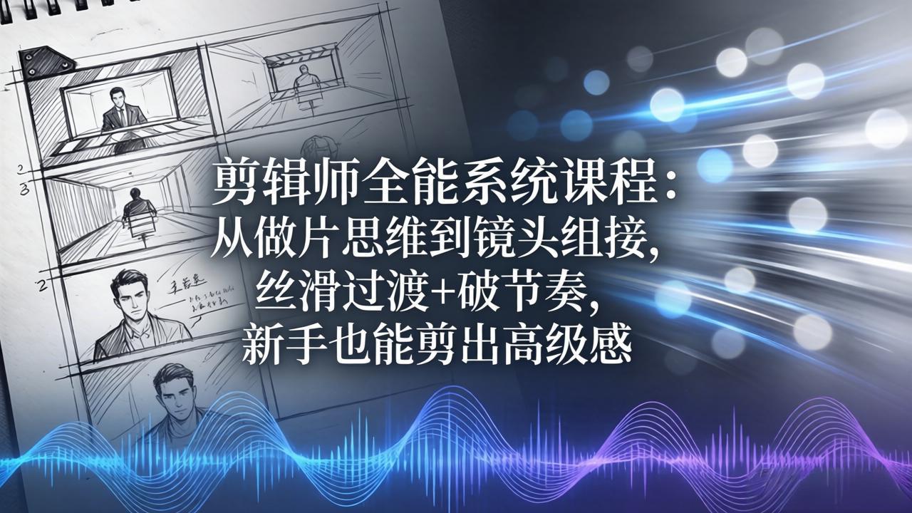 （18260期）剪辑师全能系统课程：从做片思维到镜头组接，丝滑过渡+破节奏，新手也能剪出高级感_豪客资源创业项目网-豪客资源_豪客资源库