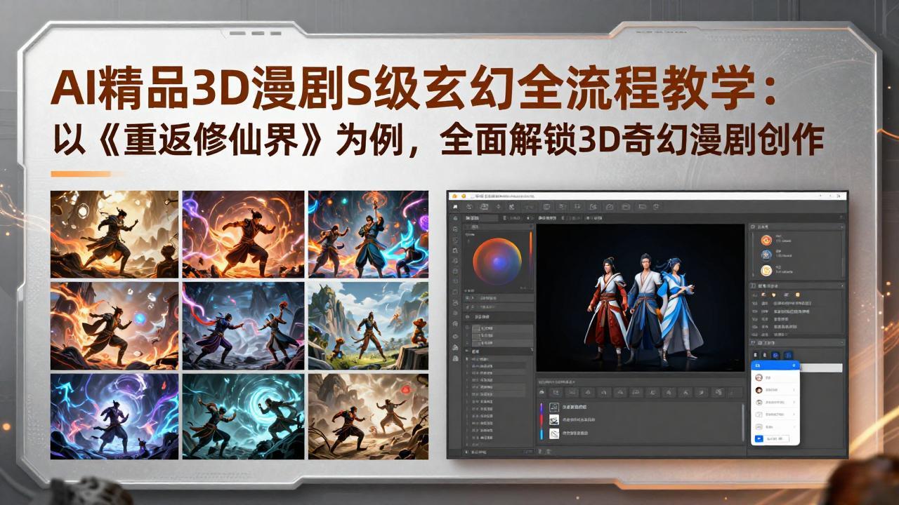 （17882期）AI精品3D漫剧S级玄幻全流程教学：以《重返修仙界》为例，全面解锁3D奇幻漫剧创作_豪客资源创业项目网-豪客资源_豪客资源库