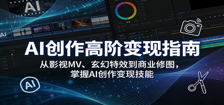 AI创作高阶变现指南：从影视MV、玄幻特效到商业修图，掌握AI创作变现技能_豪客资源创业网-豪客资源_豪客资源库