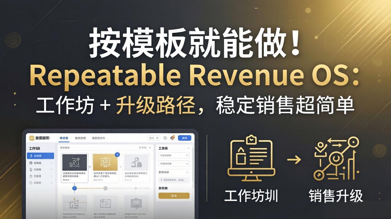 （18085期）按模板就能做！Repeatable Revenue OS：工作坊 + 升级路径，稳定销售超简单_豪客资源创业项目网-豪客资源_豪客资源库